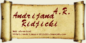 Andrijana Riđički vizit kartica